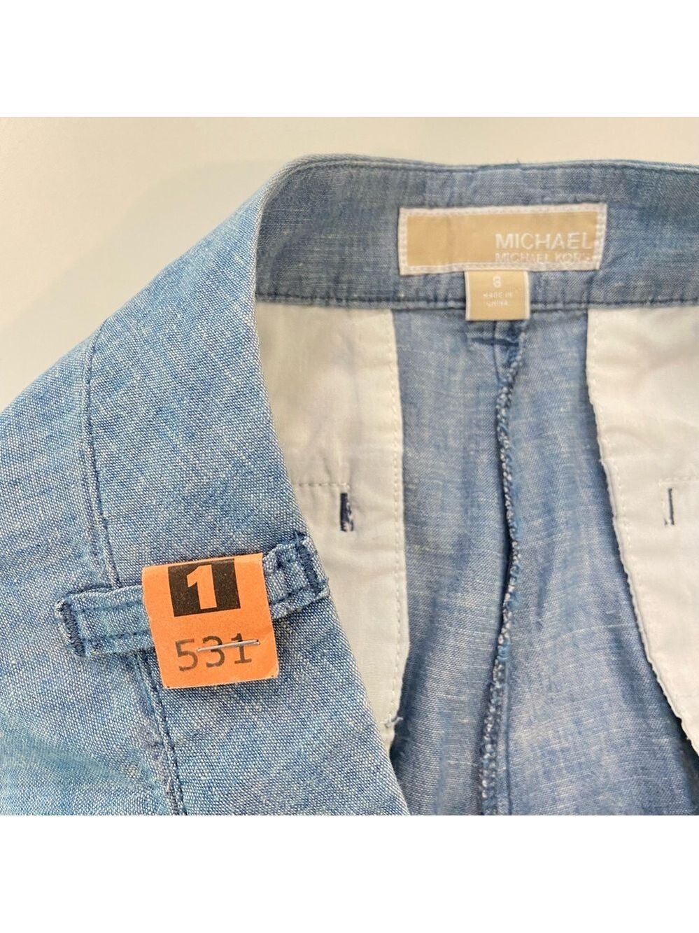 Michael Kors trousers pant wide leg light blue linen &cotton blend lightweight 8 - Picture 7 of 16